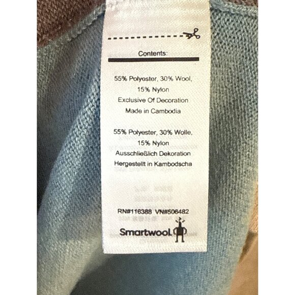 Smartwool Women's Long Sleeve Colorblock Top M Purple & Beige Wool Blend - Picture 3 of 7